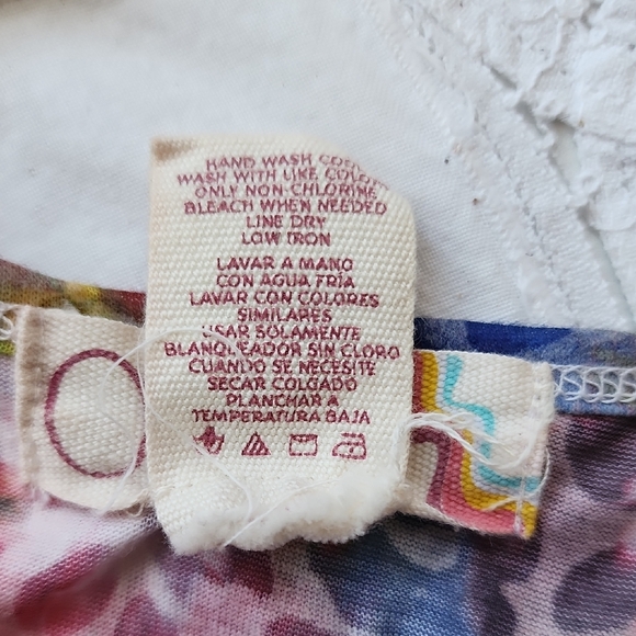 OP Colorful Burnout Floral Racerback Women's Tank Top - Picture 6 of 7